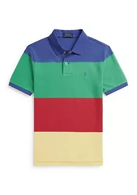 Boys 8-20 Striped Cotton Mesh Polo Shirt