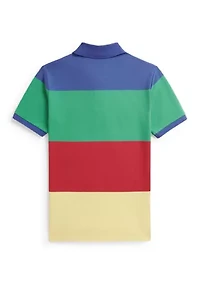Boys 8-20 Striped Cotton Mesh Polo Shirt