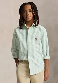 Boys 8-20 Polo Bear Cotton Oxford Shirt