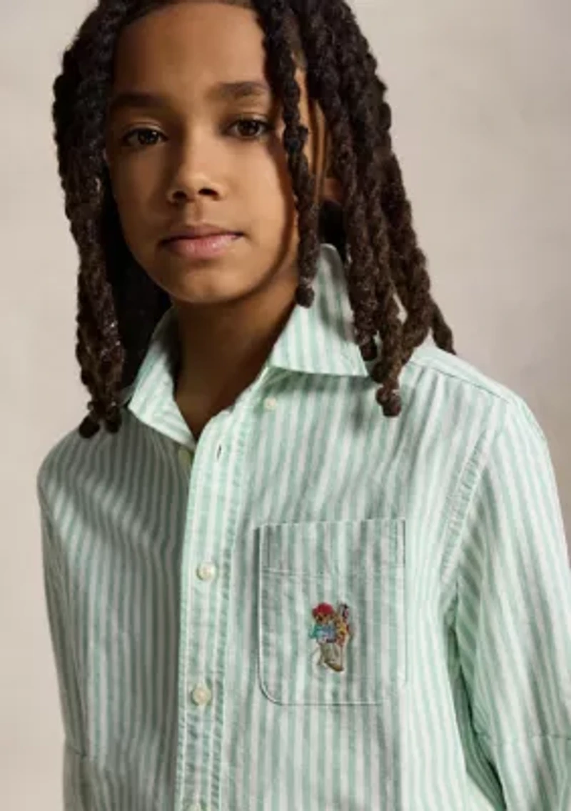 Boys 8-20 Polo Bear Cotton Oxford Shirt