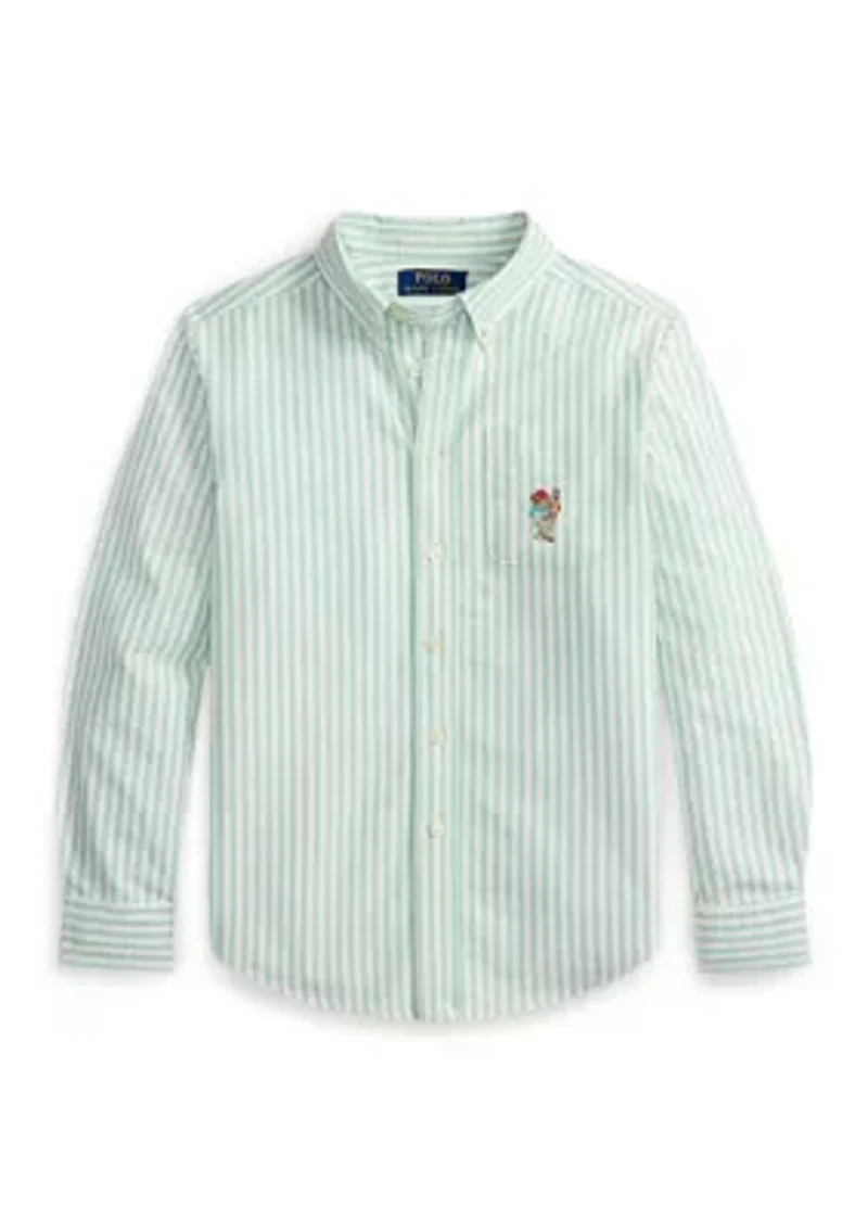 Boys 8-20 Polo Bear Cotton Oxford Shirt