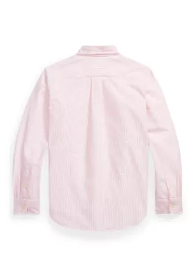 Boys 8-20 Striped Cotton Oxford Shirt