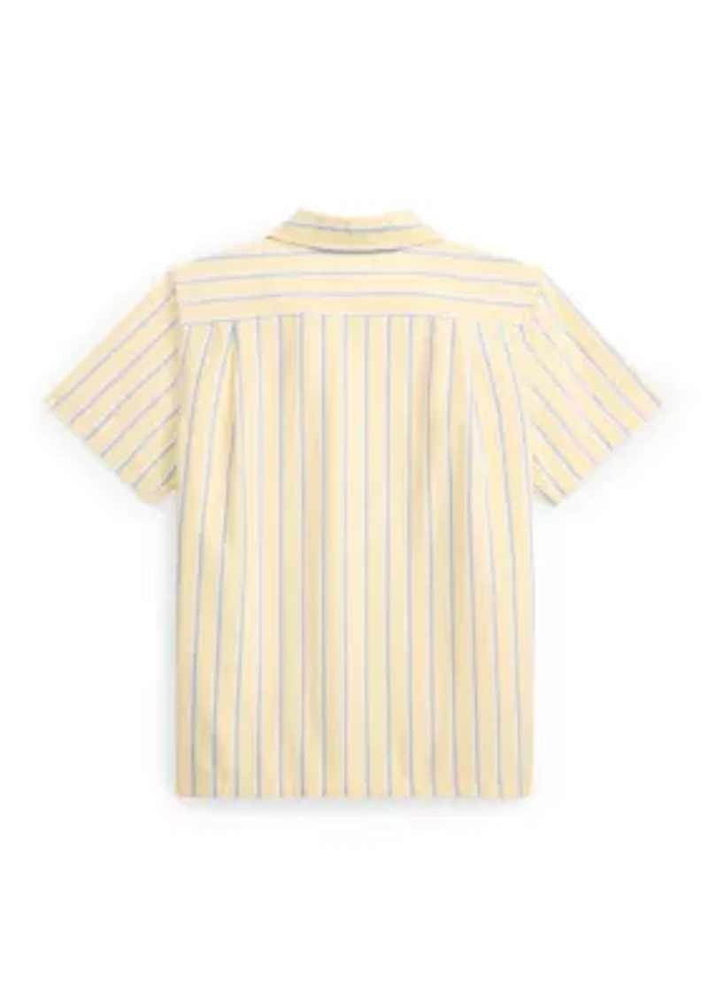 Boys 8-20 Striped Cotton Oxford Camp Shirt