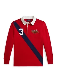 Boys 8-20 Triple-Pony Cotton Rugby Shirt