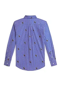 Boys 8-20 Polo Bear Striped Cotton Shirt