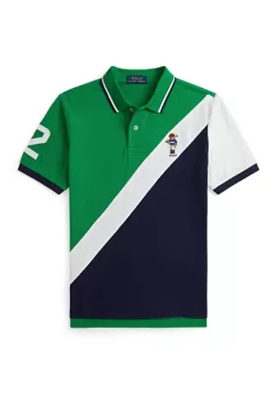Boys 8-20 Polo Bear Cotton Mesh Shirt