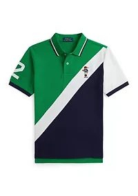 Boys 8-20 Polo Bear Cotton Mesh Shirt
