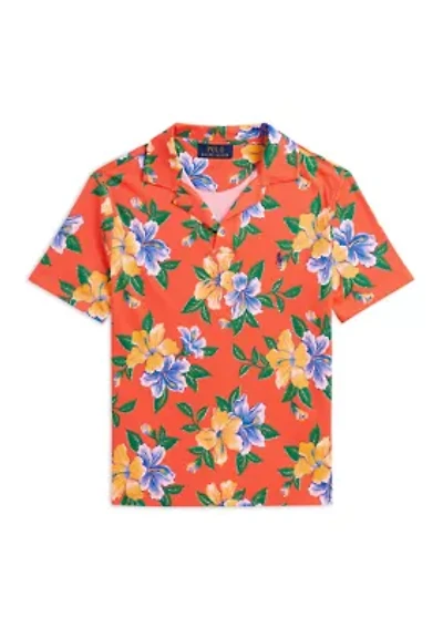 Boys 8-20 Floral-Print Cotton Jersey Polo Shirt