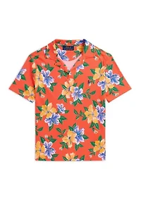 Boys - Floral-Print Cotton Jersey Polo Shirt