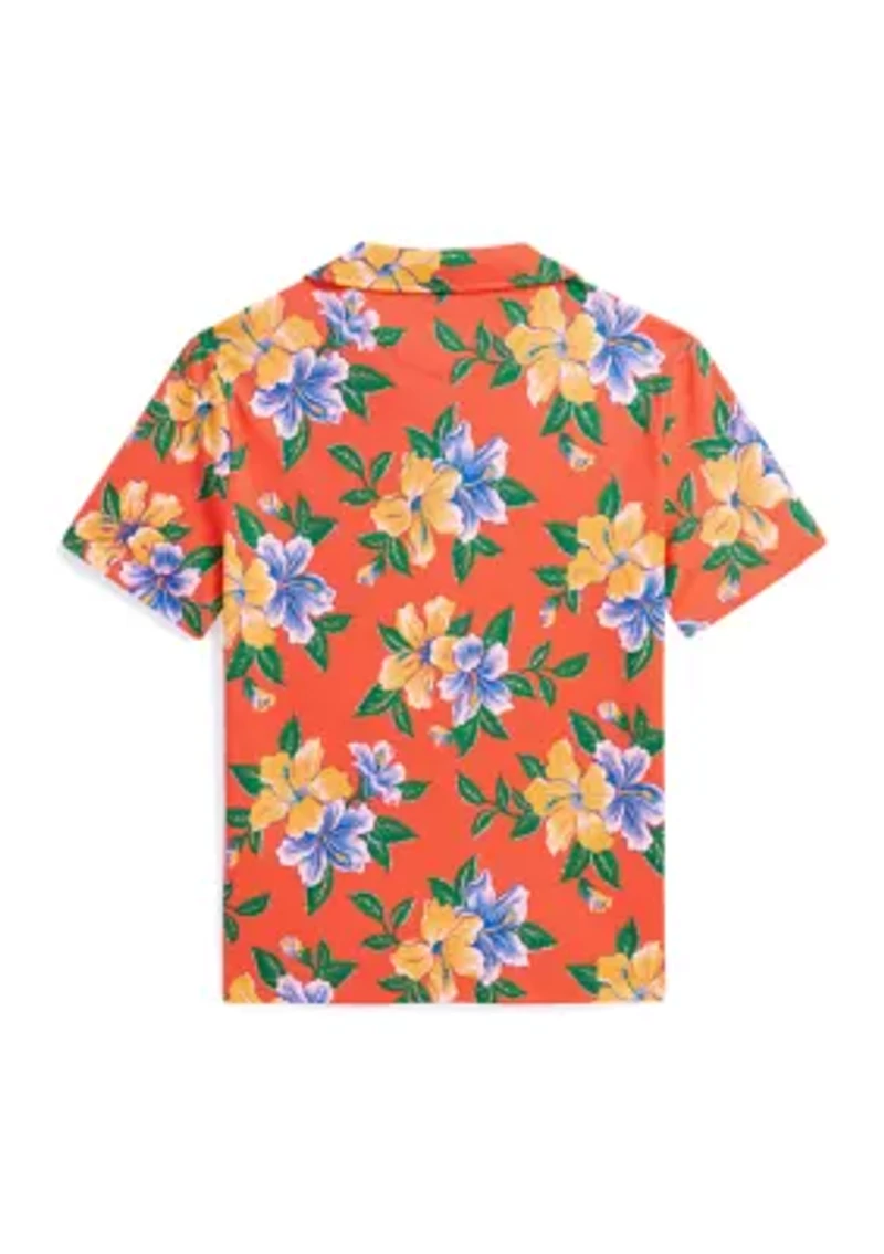 Boys - Floral-Print Cotton Jersey Polo Shirt