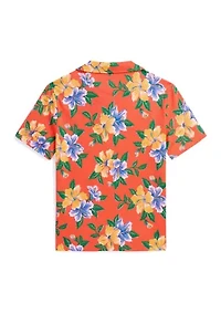 Boys - Floral-Print Cotton Jersey Polo Shirt