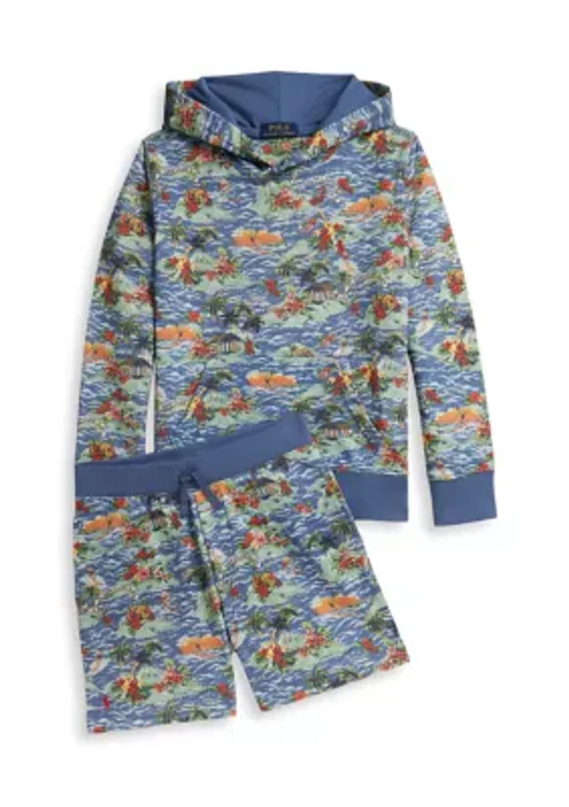 Boys - Tropical-Print French Terry Hoodie