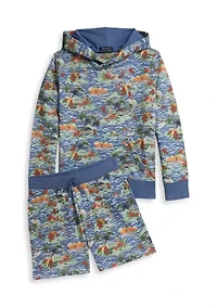 Boys - Tropical-Print French Terry Hoodie