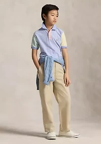 Boys 8-20 Striped Oxford Mesh Polo Shirt