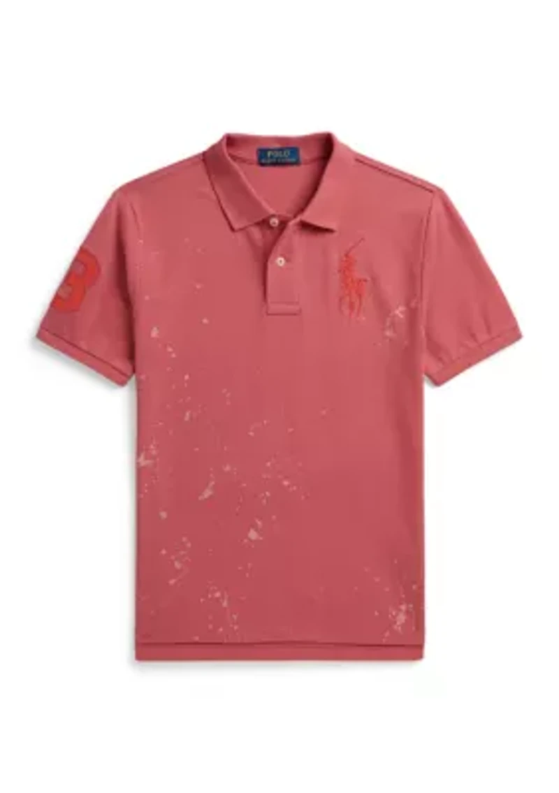 Boys 8-20 Big Pony Paint-Print Mesh Polo Shirt