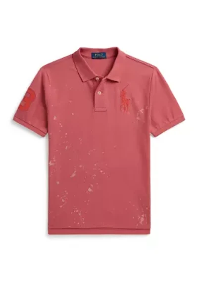 Boys 8-20 Big Pony Paint-Print Mesh Polo Shirt