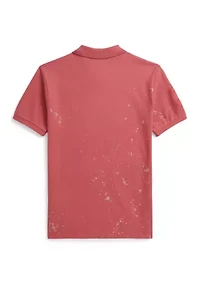 Boys 8-20 Big Pony Paint-Print Mesh Polo Shirt