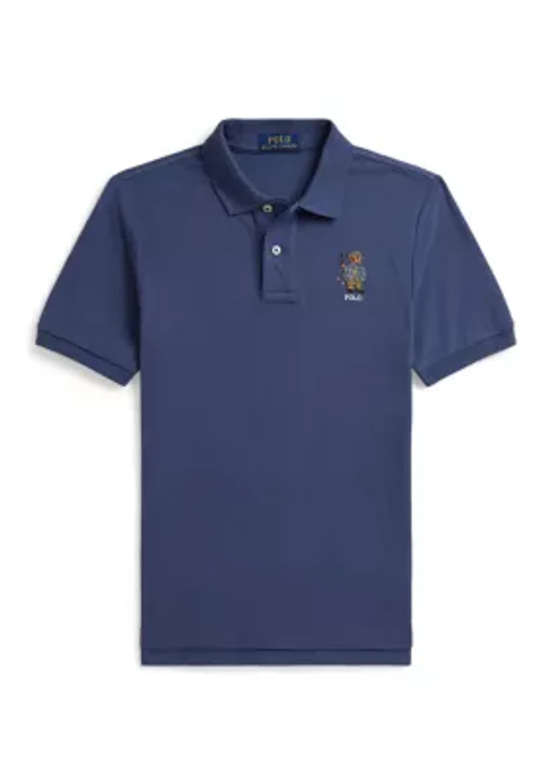 Boys 8-20 Polo Bear Cotton Mesh Shirt