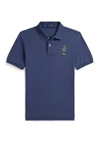 Boys 8-20 Polo Bear Cotton Mesh Shirt