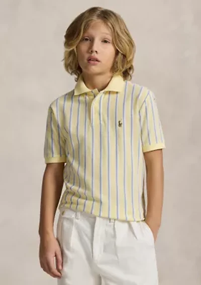 Boys 8-20 Striped Oxford Mesh Polo Shirt