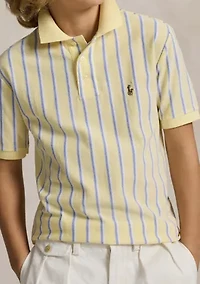 Boys 8-20 Striped Oxford Mesh Polo Shirt