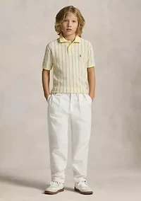 Boys 8-20 Striped Oxford Mesh Polo Shirt