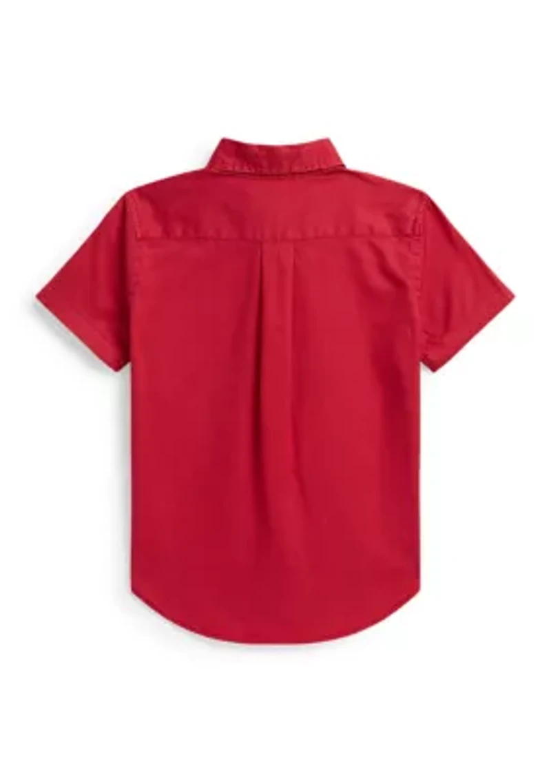 Boys 8-20 Cotton Twill Short-Sleeve Shirt