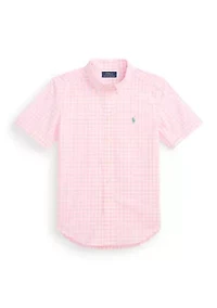 Boys 8-20 Gingham Cotton Poplin Shirt