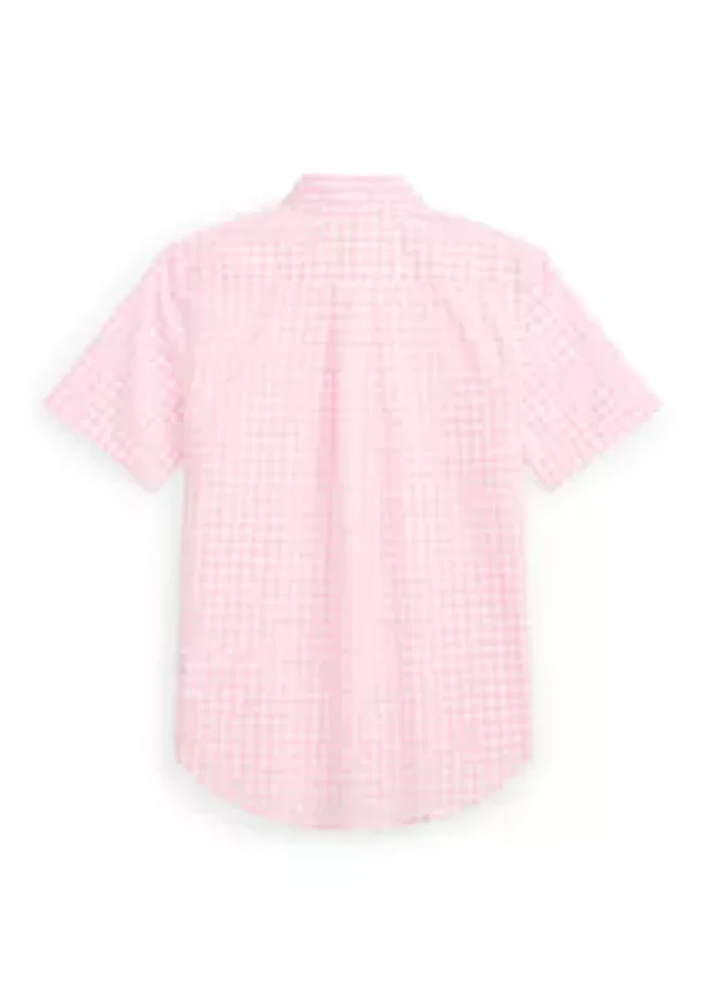 Boys 8-20 Gingham Cotton Poplin Shirt
