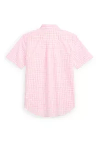 Boys 8-20 Gingham Cotton Poplin Shirt