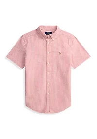 Boys - Striped Cotton Seersucker Shirt