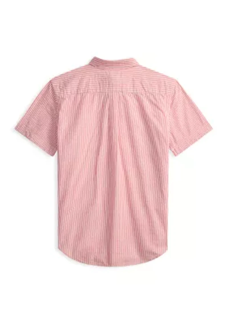Boys - Striped Cotton Seersucker Shirt
