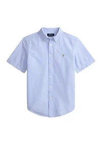 Boys 8-20 Striped Cotton Seersucker Shirt