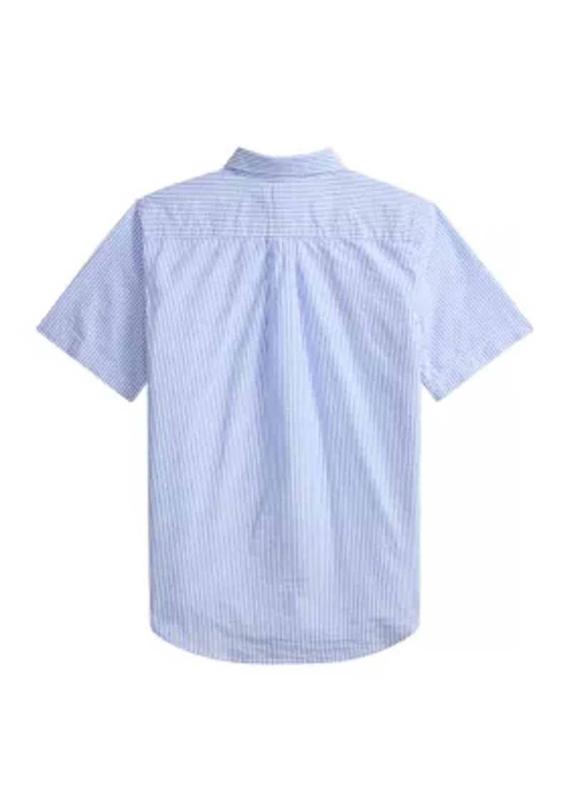Boys 8-20 Striped Cotton Seersucker Shirt