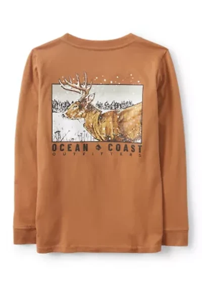 Boys 4-7 Long Sleeve Deer Graphic T-Shirt