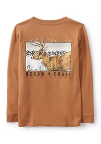 Boys 4-7 Long Sleeve Deer Graphic T-Shirt