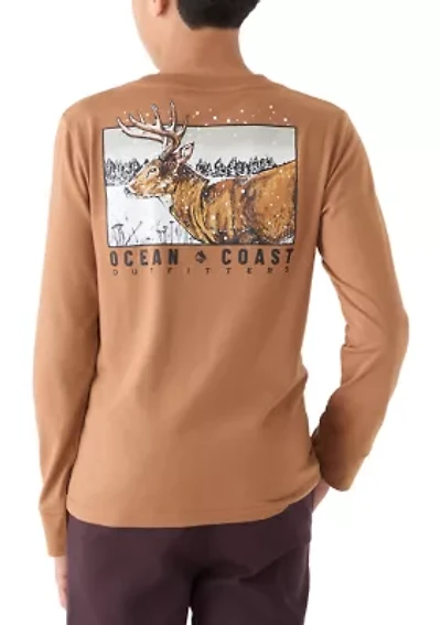 Boys 8-20 Winter Deer Graphic T-Shirt