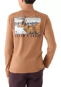 Boys 8-20 Winter Deer Graphic T-Shirt