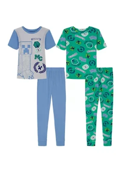 Boys 8-20 Crafting Together 4 Piece Pajama Set