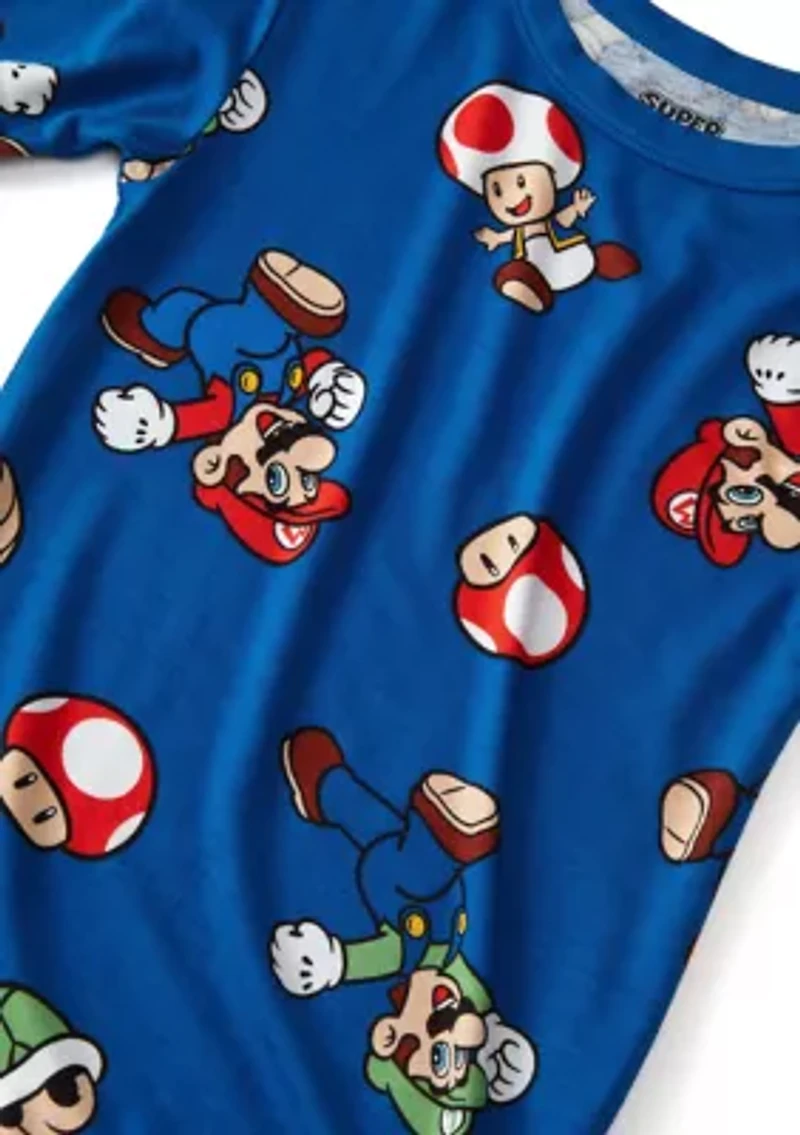 Boys 4-10 Strike a Pose Super Mario Pajama Set