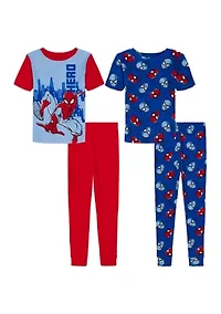 Boys 4-7 Amazing Hero 4 Piece Pajama Set