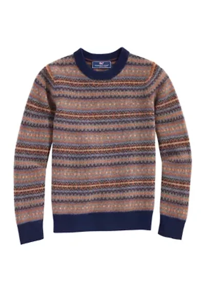 Boys 8-20 Fair Isle Crew Neck Sweater