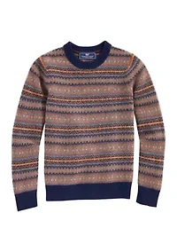 Boys 8-20 Fair Isle Crew Neck Sweater