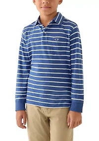 Boys 8-20 Surf Striped Long Sleeve Polo Shirt