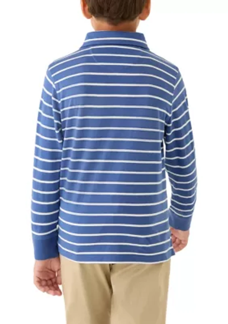 Boys 8-20 Surf Striped Long Sleeve Polo Shirt