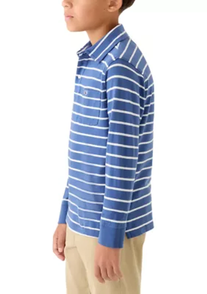 Boys 8-20 Surf Striped Long Sleeve Polo Shirt