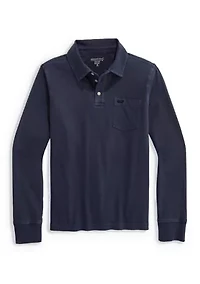 Boys 8-20 Surf Long-Sleeve Garment-Dye Polo
