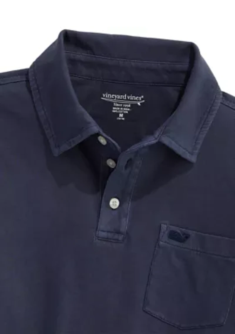 Boys 8-20 Surf Long-Sleeve Garment-Dye Polo