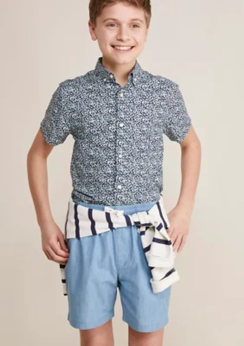 Boys 8-20 Pull On Chambray Shorts