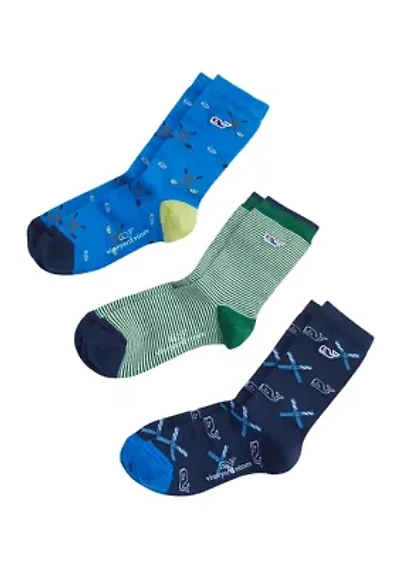 Boys Winter Icon Printed Socks - 3 Pack